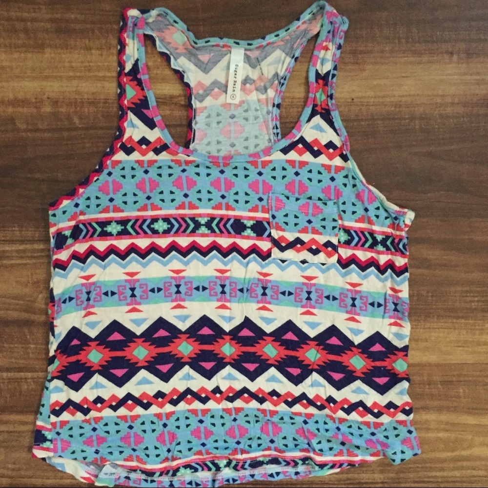Colorful, cute, tribal racer back tank!